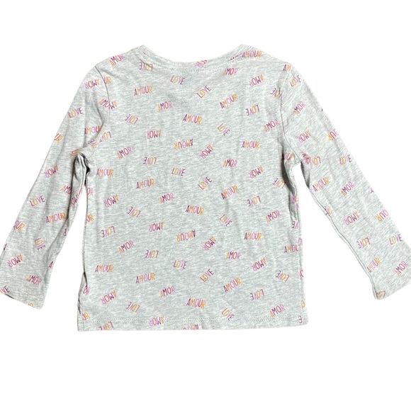 Old Navy | Girls Long Sleeve Tee LOVE AMOR Size 2T - Picture 4 of 7